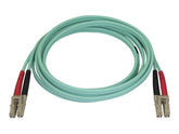 StarTech.com Aqua OM4 Duplex Multimode Fiber - 2m / 6 ft - 100 Gb - 50/125 - OM4 Fiber - LC to LC Fiber Patch Cable (450FBLCLC2)