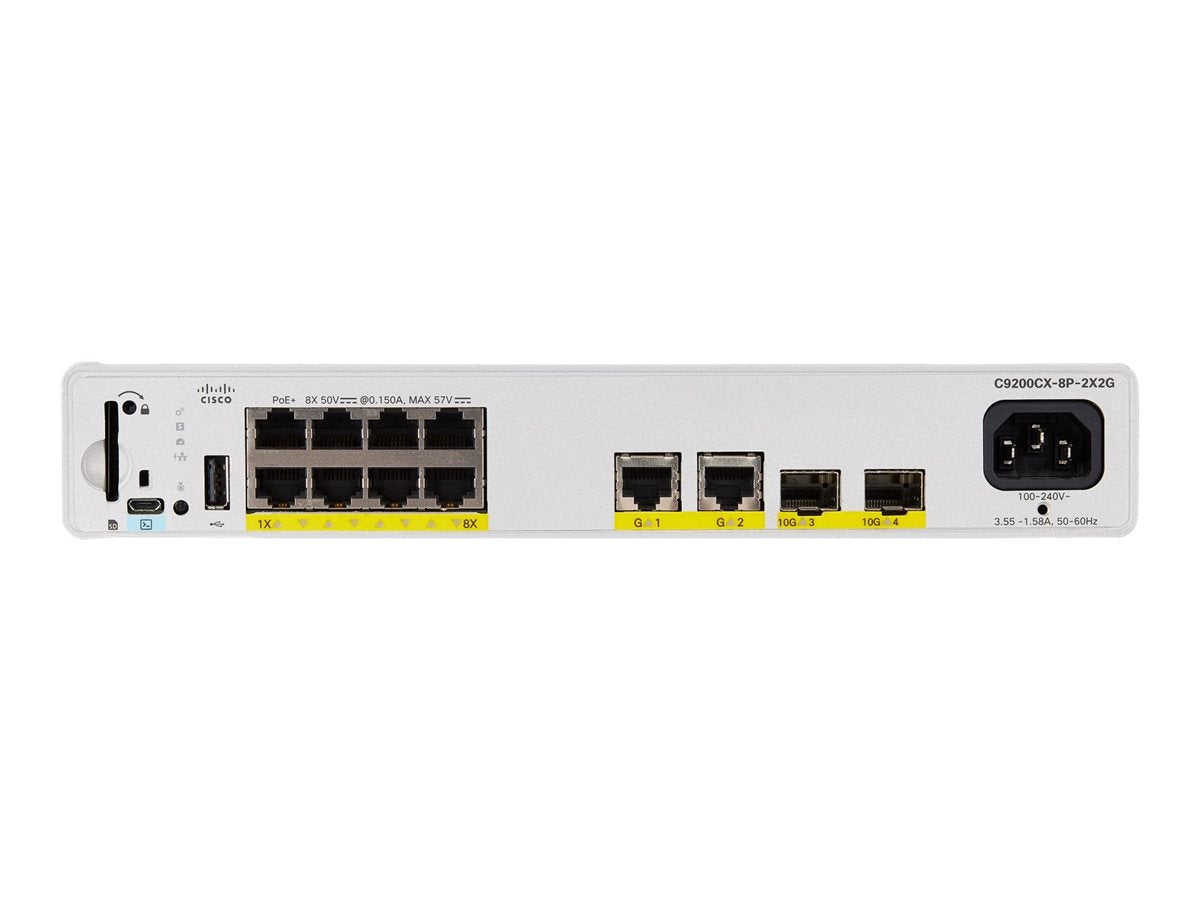 Cisco Catalyst 9200CX - Network Advantage - Switch - kompakt - L3 - managed - 8 x 10/100/1000 (PoE+)