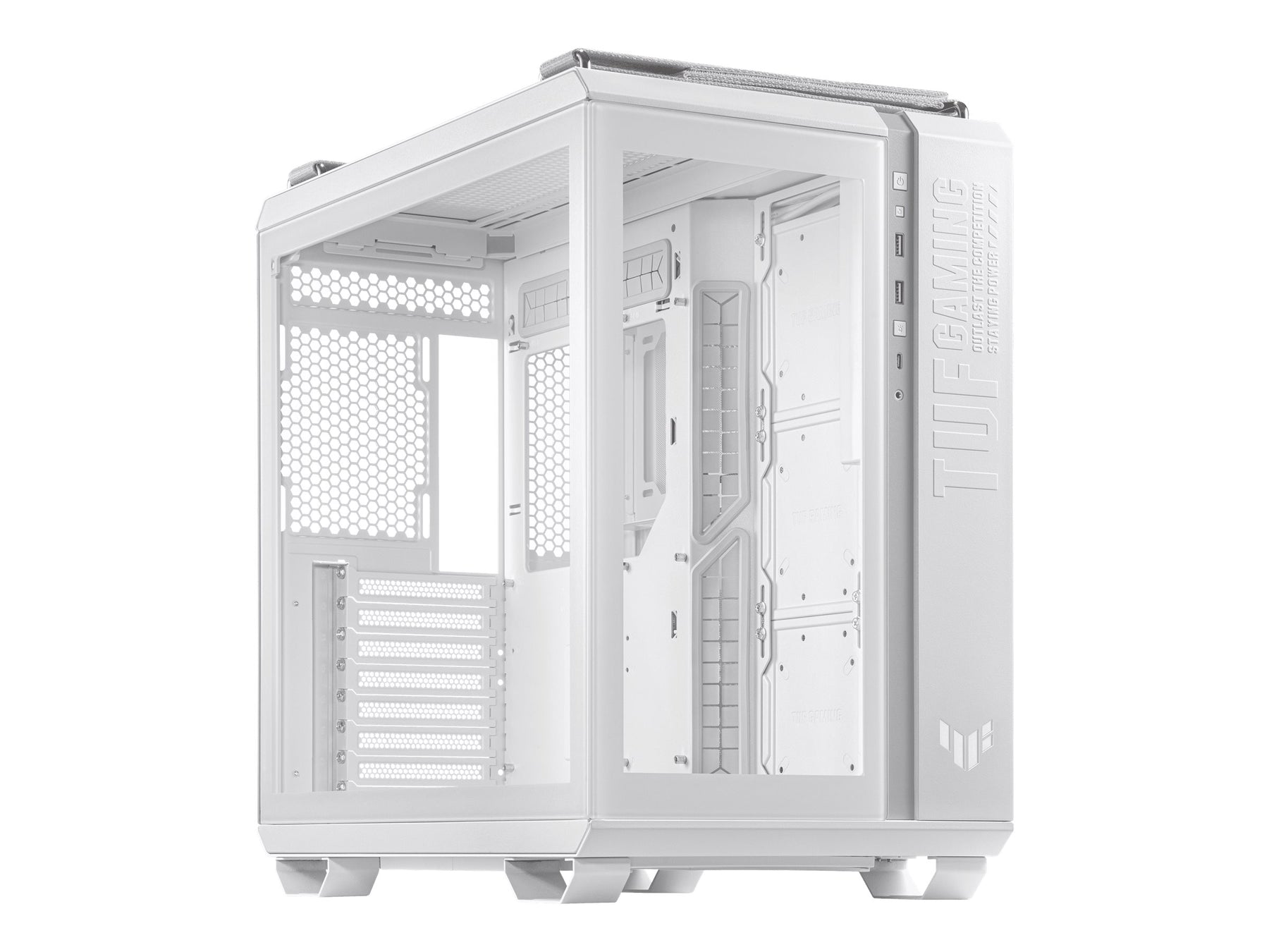 ASUS TUF Gaming GT502 - White Edition - mid tower - ATX - Seitenteil mit Fenster (gehärtetes Glas)