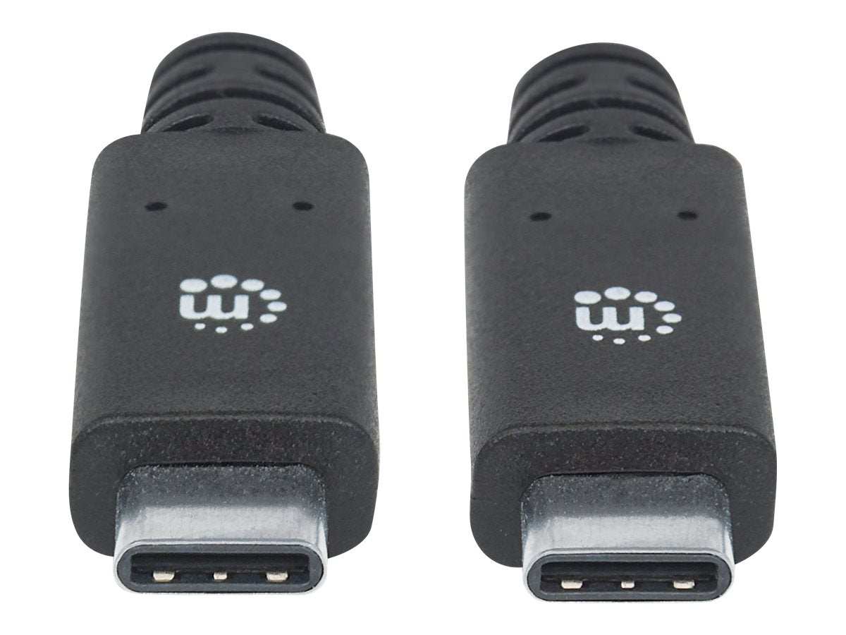 Manhattan USB-C to USB-C Cable, 2m, Male to Male, Black, 5 Gbps (USB 3.2 Gen1 aka USB 3.0)