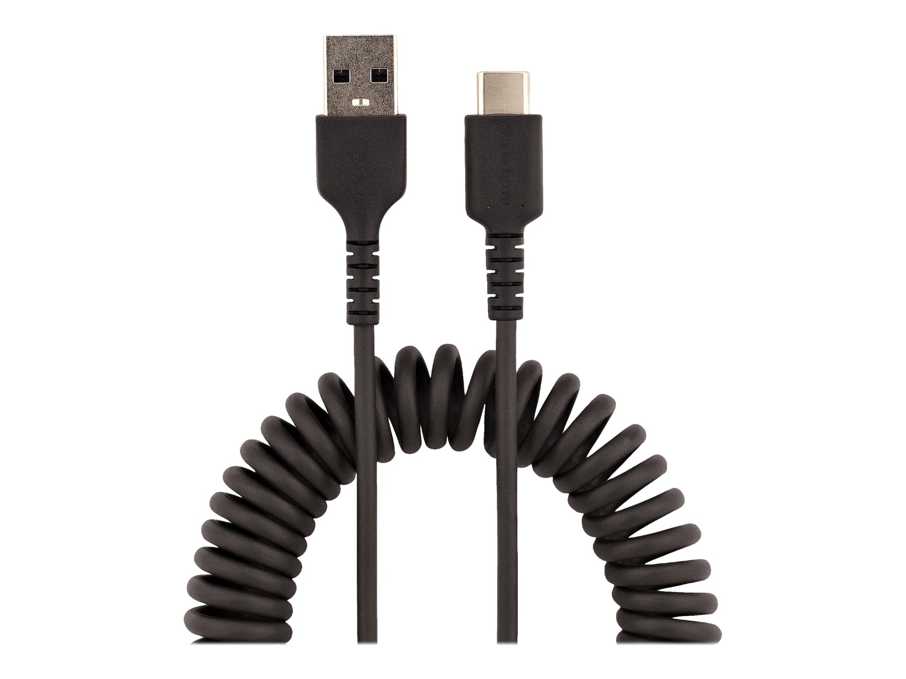 StarTech.com 1m USB A auf USB C Kabel, hochbelastbares Spiralkabel für Laden & Synchronisieren, USB 2.0 A zu Typ-C Ladekabel, robuste Aramidfaser, handy schnellladekabel (R2ACC-1M-USB-CABLE)