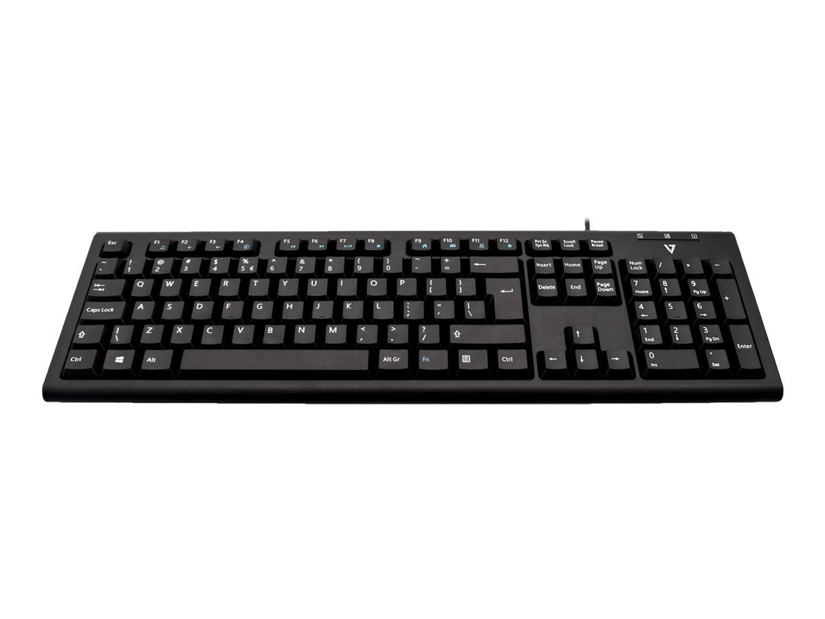 V7 KU200UK - Tastatur - PS/2, USB - GB - Schwarz