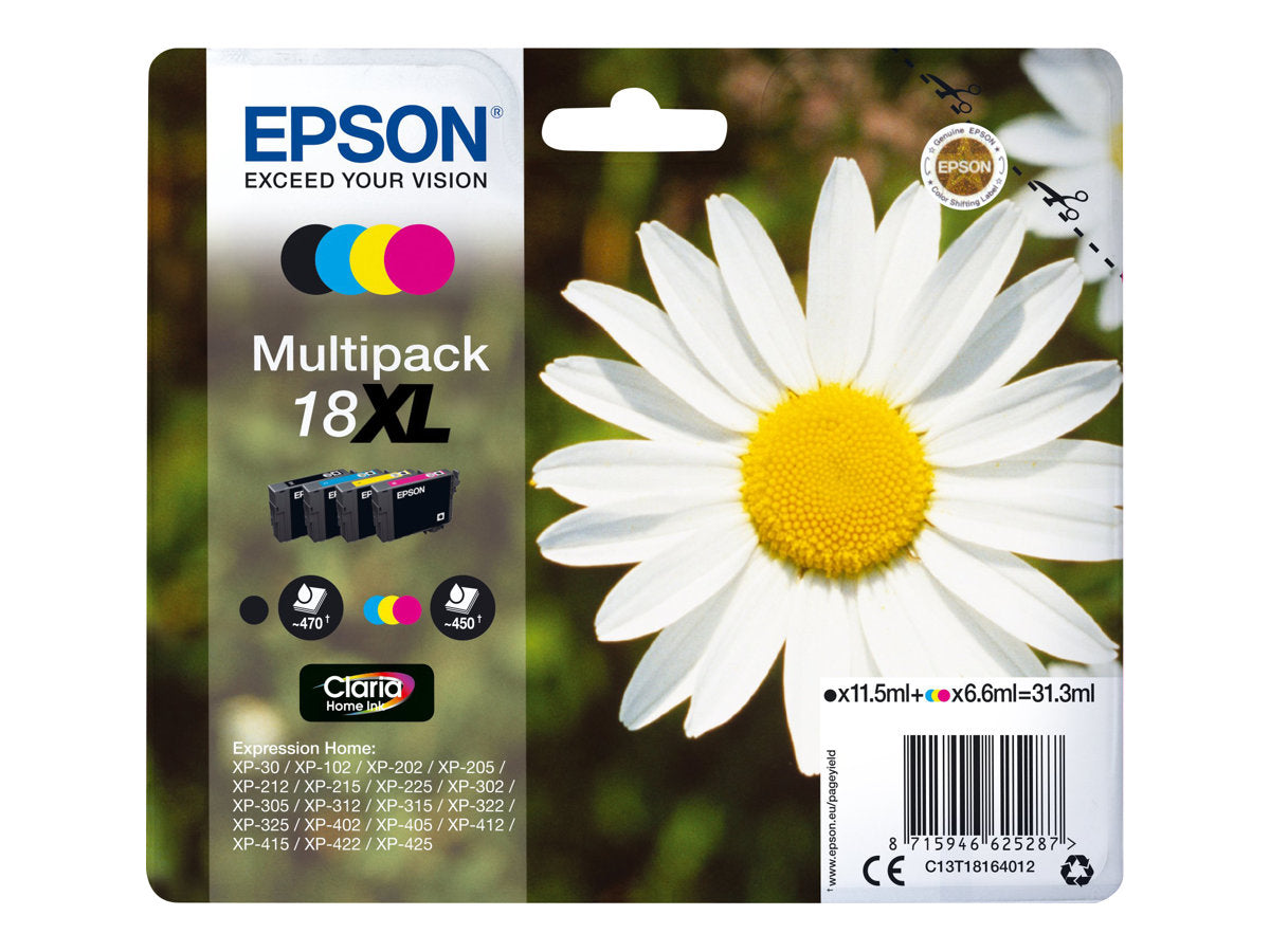 Epson 18XL - 4er-Pack - XL - Schwarz, Gelb, Cyan, Magenta