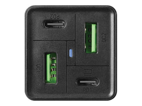 SANDBERG Netzteil - 65 Watt - 3.25 A - PD, QC - 4 Ausgabeanschlussstellen (2 x USB, 2 x USB-C)