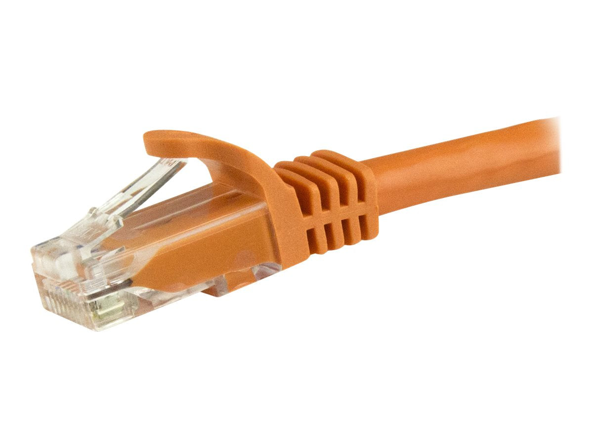 StarTech.com 7.5m CAT6 Ethernet Cable, 10 Gigabit Snagless RJ45 650MHz 100W PoE Patch Cord, CAT 6 10GbE UTP Network Cable w/Strain Relief, Orange, Fluke Tested/Wiring is UL Certified/TIA - Category 6 - 24AWG (N6PATC750CMOR)