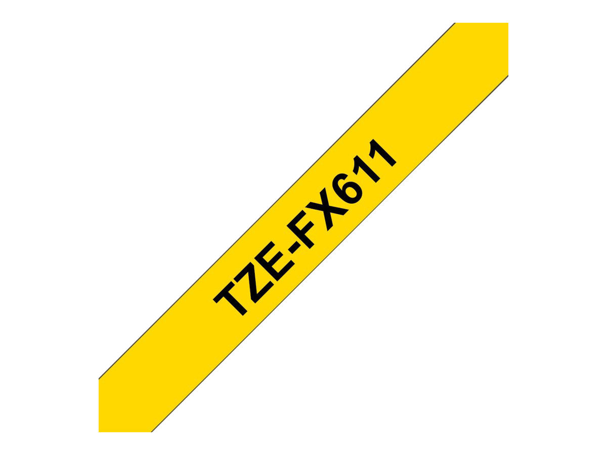 Brother TZe-FX611 - Schwarz auf Gelb - Rolle (0,6 cm x 8 m)