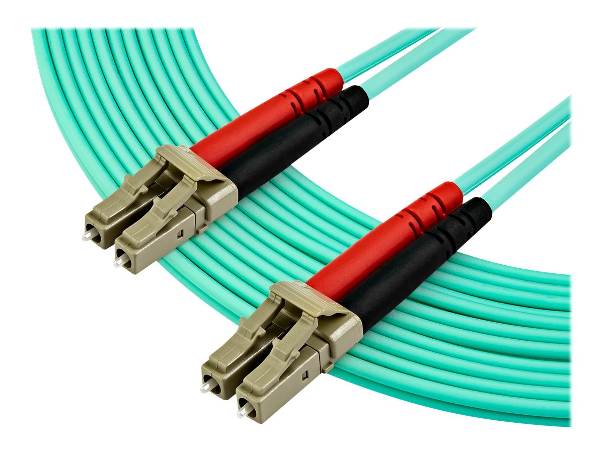 StarTech.com 7 m OM4 LC to LC Multimode Duplex Fiber Optic Patch Cable - Aqua - 50/125 - Fiber Optic Cable - 40/100Gb - LSZH (450FBLCLC7)