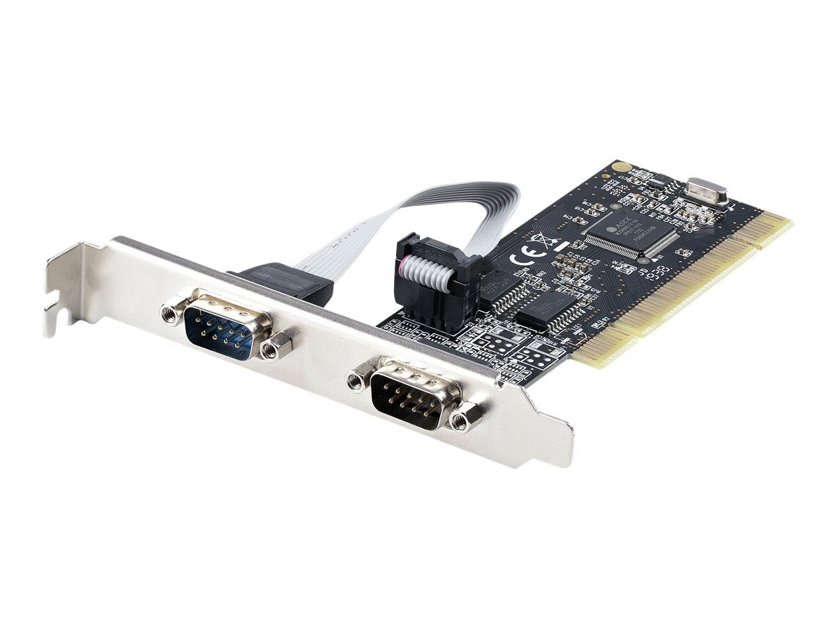 StarTech.com 2 Port PCI RS232 Serial Adapter Card - Serielle Schnittstellenkarte - PCI zu Dual DP9 Controller Card - Standard- und Low-Profile Slotblech - Windows/Linux (PCI2S5502)