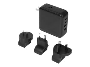 Targus Netzteil - GaN - 100 Watt - PD - 4 Ausgabeanschlussstellen (2 x USB-C, 2 x 9-polige USB Typ A)