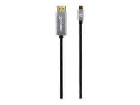 Manhattan USB-C to DisplayPort 1.4 Cable, 8K@60Hz, 2m, Male to Male, Black, Equivalent to Startech CDP2DP146B (except 20cm longer)