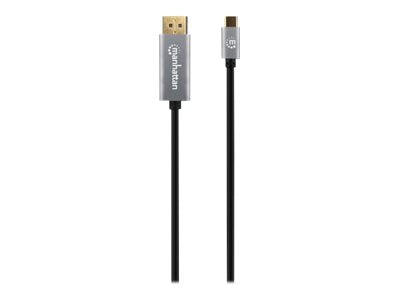 Manhattan USB-C to DisplayPort 1.4 Cable, 8K@60Hz, 2m, Male to Male, Black, Equivalent to Startech CDP2DP146B (except 20cm longer)