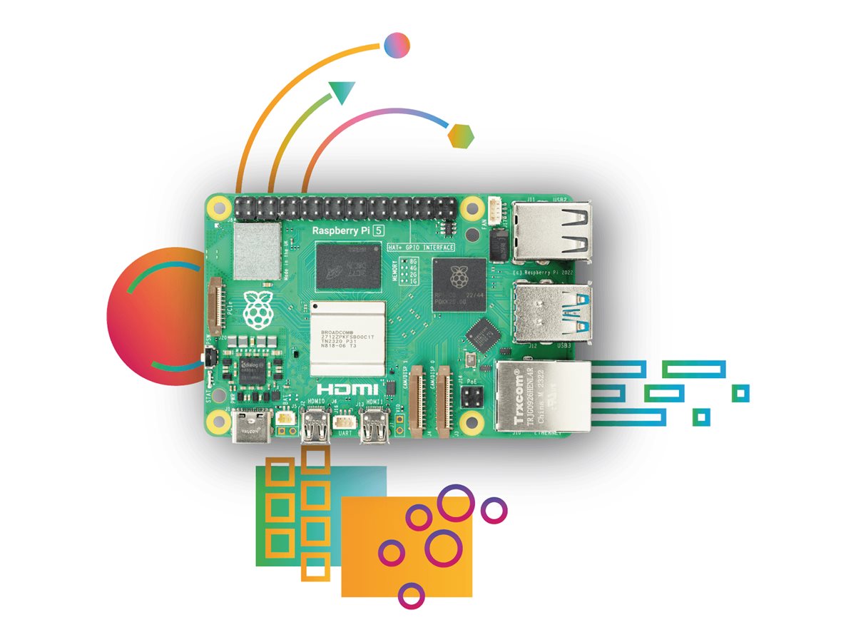 Raspberry Pi Pi 5 Model B - Einplatinenrechner - Broadcom BCM2712 / 2.4 GHz