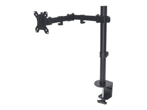 Manhattan TV & Monitor Mount, Desk, Full Motion, 1 screen, Screen Sizes: 10-27", Black, Clamp Assembly, VESA 75x75 to 100x100mm, Max 8kg, Lifetime Warranty - Befestigungskit - für LCD-Display - Stahl - Schwarz - Bildschirmgröße: 33-81.3 cm (13"-32")