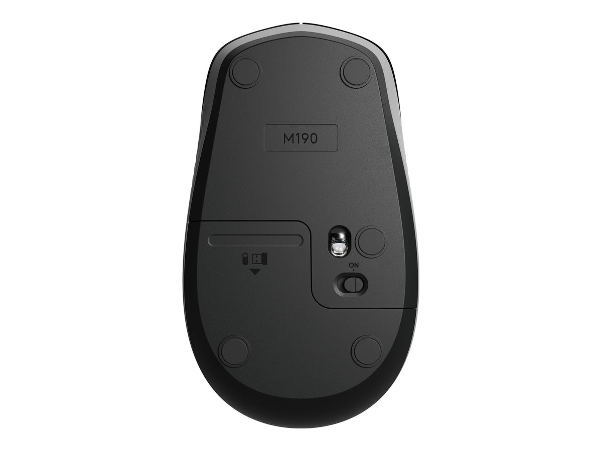 Logitech M190 - Maus - optisch - 3 Tasten - kabellos - kabelloser Empfänger (USB)