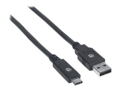 Manhattan USB-C to USB-A Cable, 2m, Male to Male, 5 Gbps (USB 3.2 Gen1 aka USB 3.0)