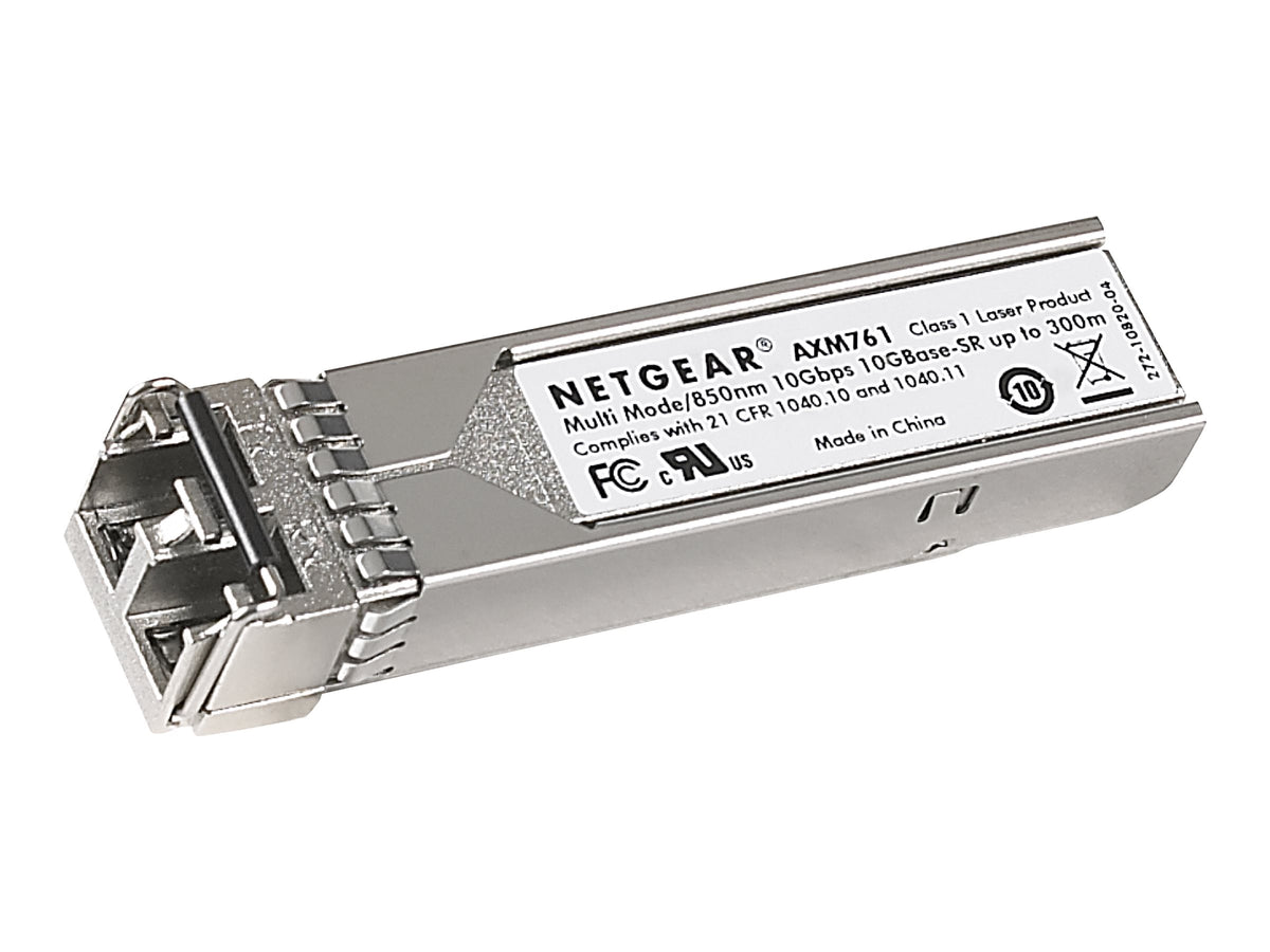 Netgear ProSafe AXM761 - SFP+-Transceiver-Modul - 10GbE - 10GBase-SR - LC Multi-Mode - bis zu 300 m - 850 nm (Packung mit 10)