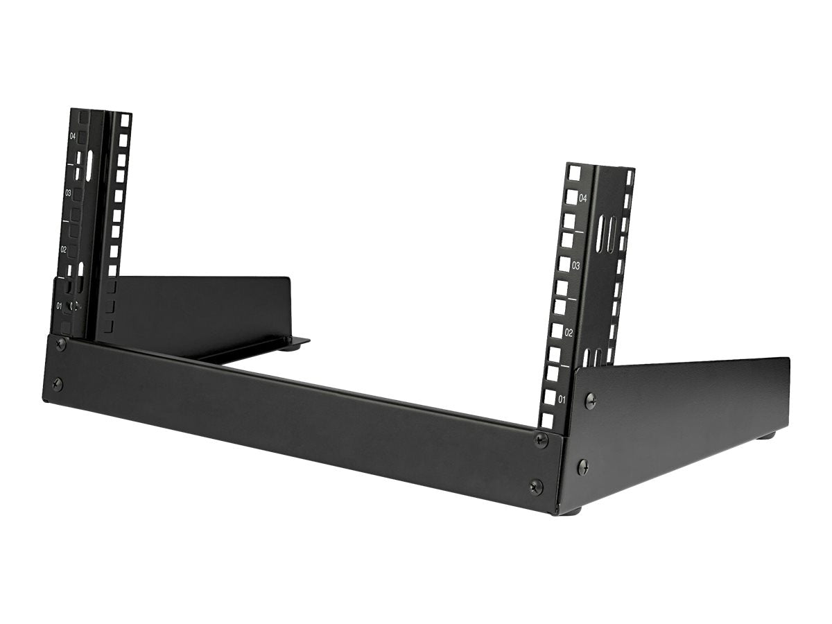 StarTech.com 4HE 19 Zoll Tisch Rack mit offenem Rahmen - 2 Pfosten, freistehendes Netzwerk Rack für Patch Panel/AV/IT/Studio Ausrüstung, 30kg Tragkraft mit Käfig Muttern/Schrauben (RK4OD)