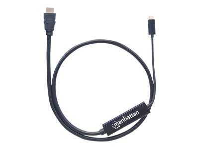 Manhattan USB-C to HDMI Cable, 4K@60Hz, 1m, Black, Male to Male, Three Year Warranty, Polybag