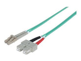 Intellinet Fibre Optic Patch Cable, OM3, LC/SC, 1m, Aqua, Duplex, Multimode, 50/125 Âµm, LSZH, Fiber, Lifetime Warranty, Polybag - Patch-Kabel - SC multi-mode (M)