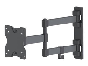 Manhattan TV & Monitor Mount, Wall, Full Motion, 1 screen, Screen Sizes: 13-27", Black, VESA 75x75 to 100x100mm, 20kg, Tilt & Swivel with 3 Pivots, Lifetime Warranty - Klammer - für LCD TV - massiver Stahl - Schwarz - Bildschirmgröße: 33-68.6 cm (13"-27")