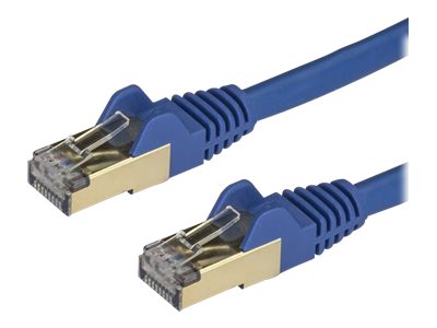 StarTech.com 1.5m CAT6A Ethernet Cable, 10 Gigabit Shielded Snagless RJ45 100W PoE Patch Cord, CAT 6A 10GbE STP Network Cable w/Strain Relief, Blue, Fluke Tested/UL Certified Wiring/TIA - Category 6A - 26AWG (6ASPAT150CMBL)