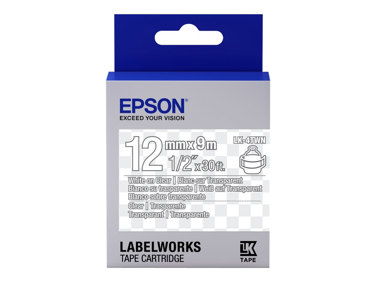 Epson LabelWorks LK-4TWN - White on Transparent - Rolle (1,2 cm x 2,9 m)