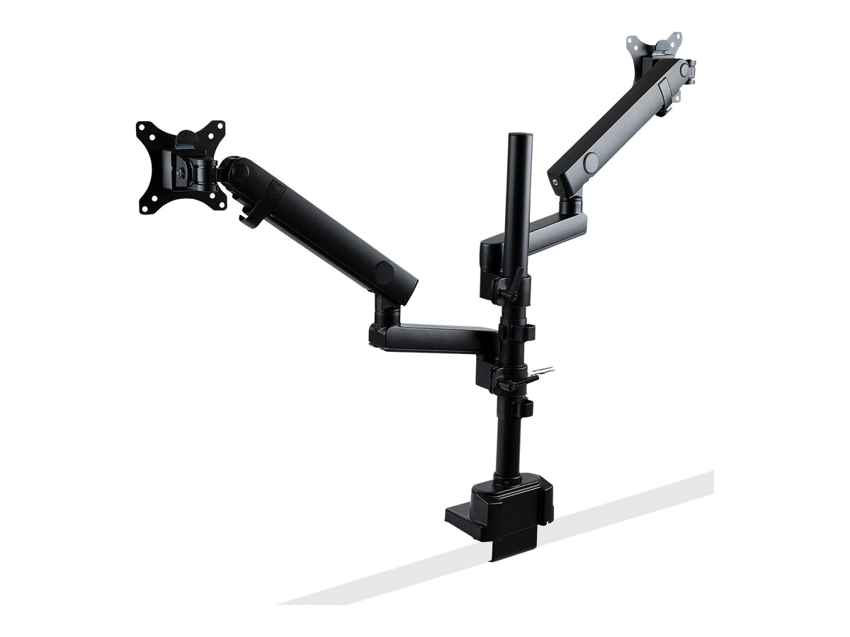 StarTech.com Dual Monitor Halter für Tischmontage - Flexible Monitorarm für 2x VESA Monitore bis zu 32 Zoll(8kg) - Vertikal Stapelbare Arme - Höhenverstelbar/Schwenkbar - Klemme/Tülle (ARMDUALPIVOT)