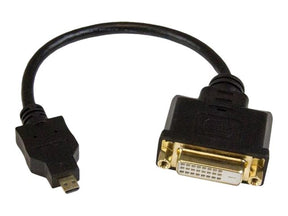 StarTech.com 8in Micro HDMI to DVI-D Adapter M/F - 8in Micro HDMI to DVI Cable - Connect a Micro HDMI phone or laptop to a DVI-D display (HDDDVIMF8IN)