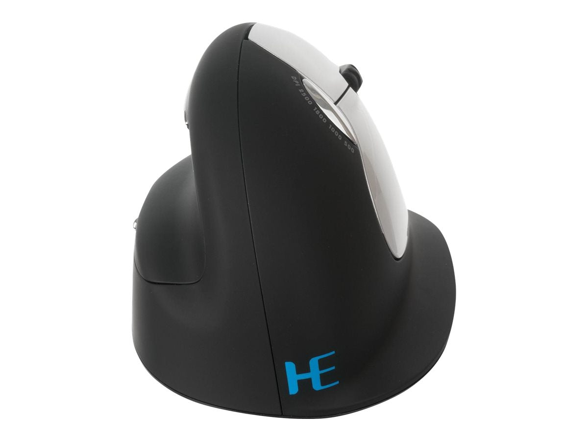 R-Go HE Mouse Ergonomische Maus, Groß (über 185mm), rechtshändig, drahtlose - Maus - ergonomisch - Für Rechtshänder - 5 Tasten - kabellos - 2.4 GHz - kabelloser Empfänger (USB)