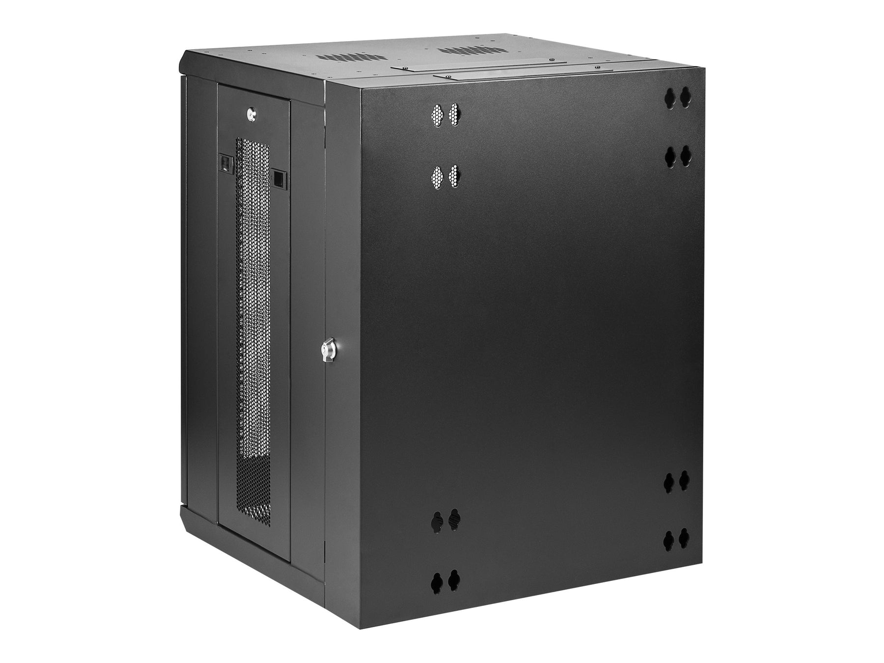 StarTech.com 15HE Wandmontage Server Rack - bis zu 51cm tief - Gehäuse mit Scharnier - Netzwerkschrank - Server Schrank - Schrank Netzwerkschrank - 4 Pfosten - geeignet für Wandmontage - Schwarz - 15U (16")