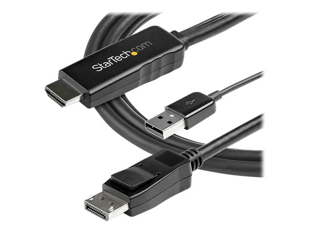 StarTech.com HD2DPMM2M HDMI auf DisplayPort (2m, aktiv, 4k 30Hz, Adapter, Kabel, Konverter, HDMI 1.4, DP 1.2, mit USB Stromversorgung)