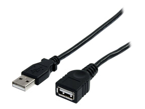 StarTech.com 10 ft Black USB 2.0 Extension Cable A to A - 10ft USB 2.0 Extension Cable - 10ft USB male female Cable (USBEXTAA10BK)