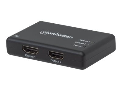 Manhattan HDMI Splitter 2-Port , 4K@30Hz, Displays output from x1 HDMI source to x2 HD displays (same output to both displays)