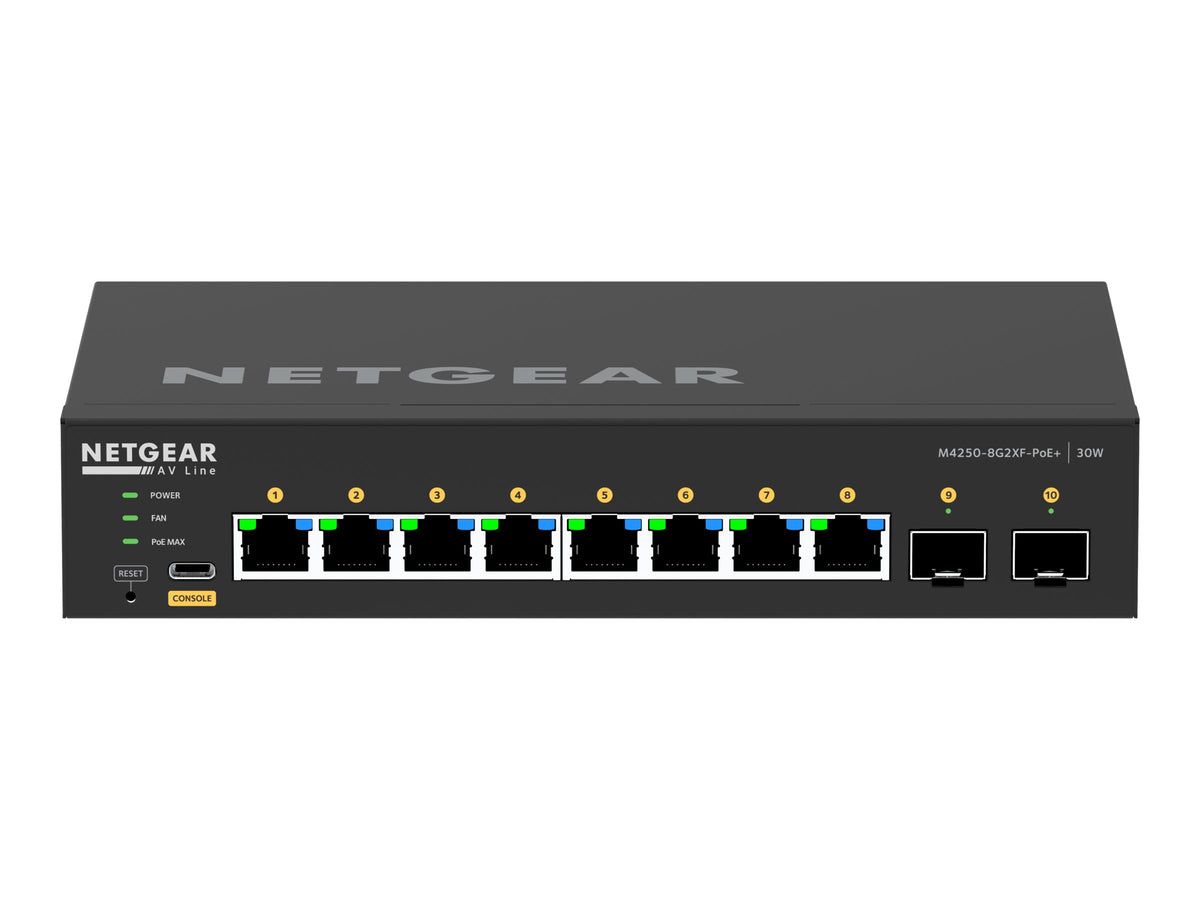 Netgear AV Line M4250-8G2XF-PoE+ - Switch - L3 - managed - 8 x 10/100/1000 (8 PoE+)