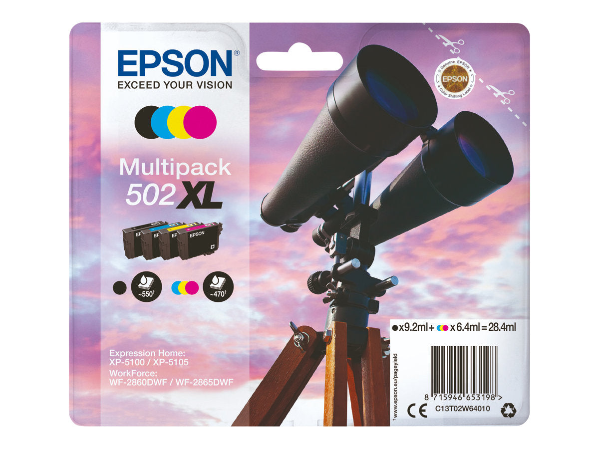 Epson 502XL Multipack - 4er-Pack - XL - Schwarz, Gelb, Cyan, Magenta