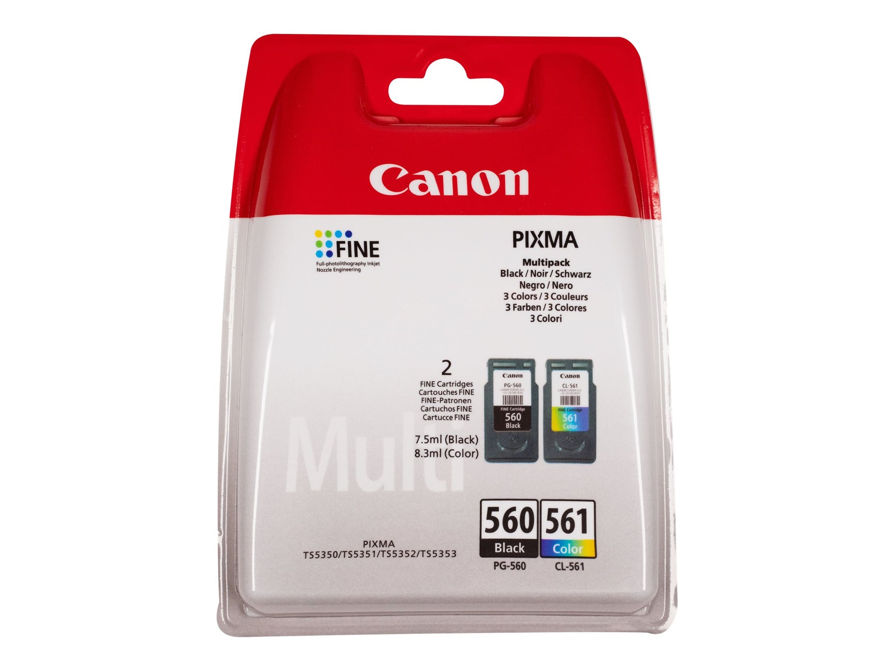 Canon PG-560 / CL-561 Multipack - 2er-Pack - Schwarz, Farbe (Cyan, Magenta, Gelb)