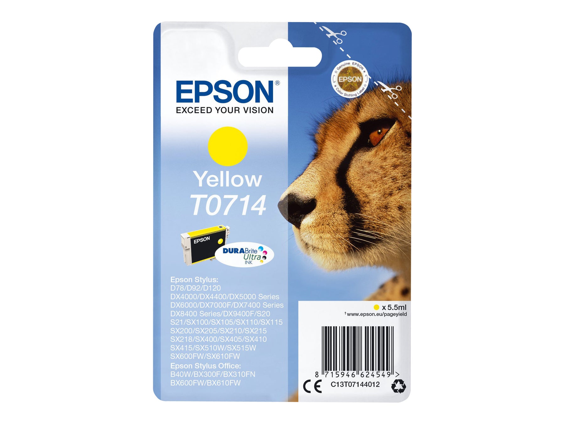 Epson T0714 - 5.5 ml - Gelb - Original - Tintenpatrone