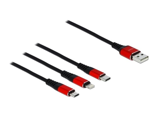 Delock 3 in 1 - Kabel nur zum Laden - USB männlich zu Micro-USB Typ B, Lightning, 24 pin USB-C männlich