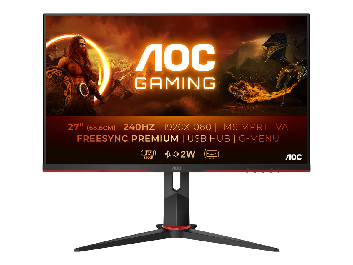 AOC Gaming C27G2ZU/BK - LED-Monitor - Gaming - gebogen - 68.6 cm (27")