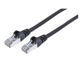 Intellinet Network Patch Cable, Cat7 Cable/Cat6A Plugs, 0.25m, Black, Copper, S/FTP, LSOH / LSZH, PVC, RJ45, Gold Plated Contacts, Snagless, Booted, Polybag - Patch-Kabel - RJ-45 (M)