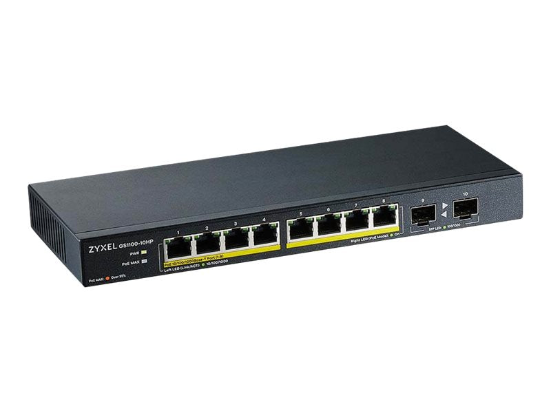 ZyXEL GS1100-10HP - Switch - unmanaged - 8 x 10/100/1000 (PoE+)