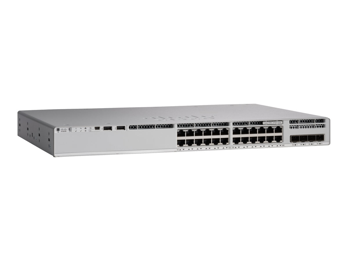 Cisco Catalyst 9200L - Network Advantage - Switch - L3 - 24 x 10/100/1000 + 4 x Gigabit SFP (Uplink)