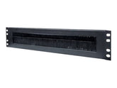 Intellinet 19" Kabeldurchführung, 2 HE, mit Bürstenleiste, schwarz - Rack-Blende mit Bürste für Kabeldurchführung - Schwarz, RAL 9005 - 2U - 48.3 cm (19")