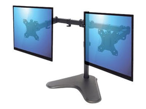 Manhattan TV & Monitor Mount, Desk, Double-Link Arms, 2 screens, Screen Sizes: 10-27", Black, Stand Assembly, Dual Screen, VESA 75x75 to 100x100mm, Max 8kg (each)