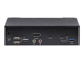 StarTech.com USB C KVM Switch, 2 Port DisplayPort KVM w/ 4K 60Hz UHD HDR Video, 3.5mm Audio, USB Type C KVM Switch, 4x USB HID and 2x USB A 3.2 Gen 1 5Gbps Hub, Thunderbolt 3/4 Compatible - Hot Key Switching (SV231DPUCA)