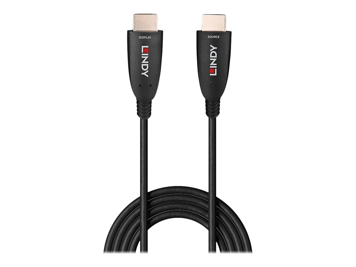 Lindy HDMI-Kabel - HDMI männlich zu HDMI männlich - 50 m - Glasfaser - Schwarz - unterstützt 8K 60 Hz (7680 x 4320)