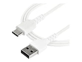 StarTech.com 1m USB-A auf USB-C Ladekabel - Dauerhaftes USB 2.0 auf USB Typ-C Datenübertragungs- und Schnellladekabel - Robuster TPE-Mantel Aramidfaser, M/M, 3A - Weiß (RUSB2AC1MW)