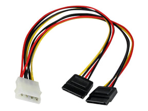 StarTech.com SATA Y-Stromkabel - Splitter Power Y-Kabel mit 2 x SATA intern 1 x Molex (Stecker)