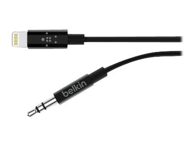 Belkin Kabel Lightning auf Kopfhöreranschluss - Lightning männlich bis Stereo Mini-Klinkenstecker männlich - 91.4 cm - Schwarz - für Apple iPhone (Lightning)