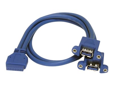 StarTech.com 2 Port USB 3.0 Pinheader Kabel - USB A auf Mainboard Header Kabel - Bu/Bu - USB-Kabel intern auf extern - USB Typ A (W)